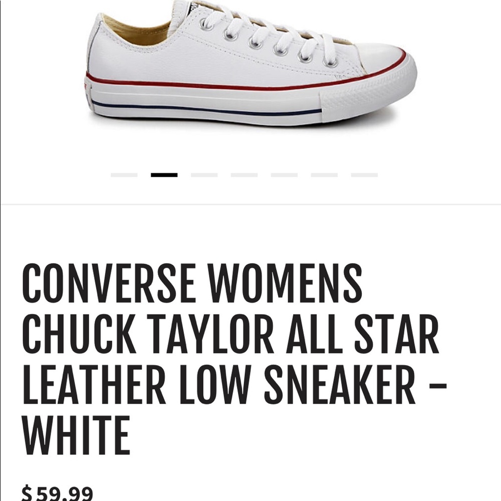 White Converse Chuck Taylor Leather Sz 8 EUC